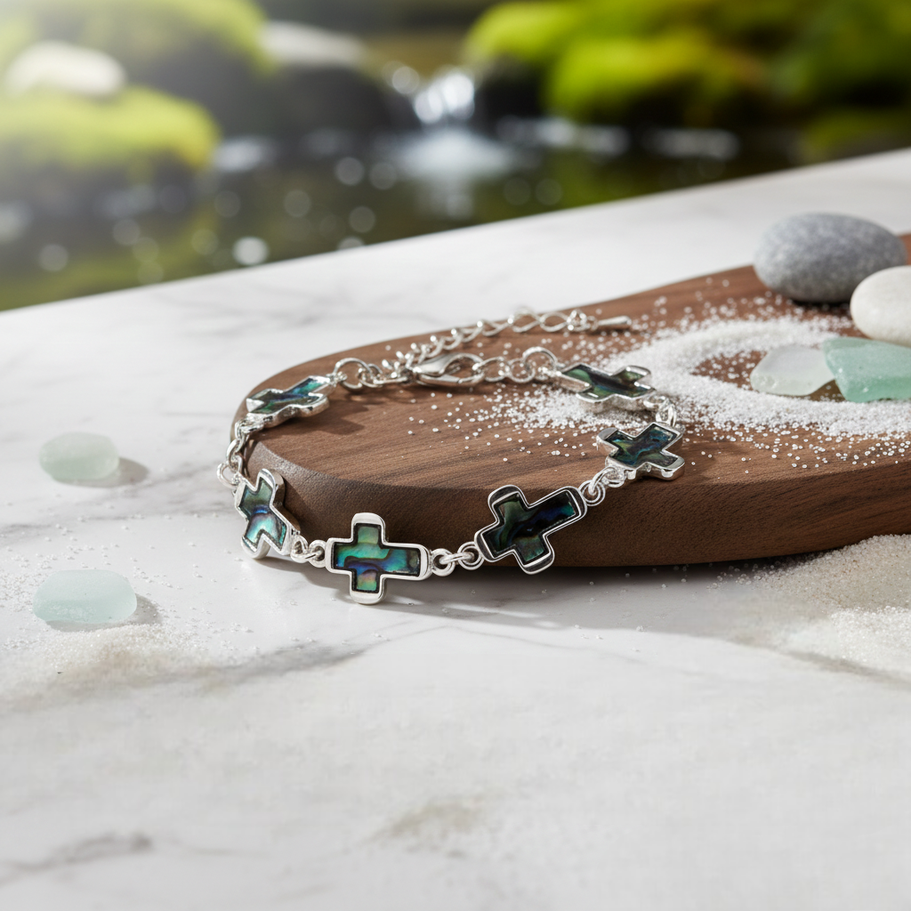 Abalone Cross Bracelet