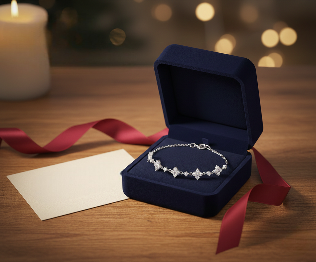 Five-Petal Zircon Bracelet