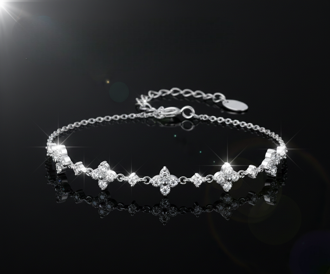 Five-Petal Zircon Bracelet